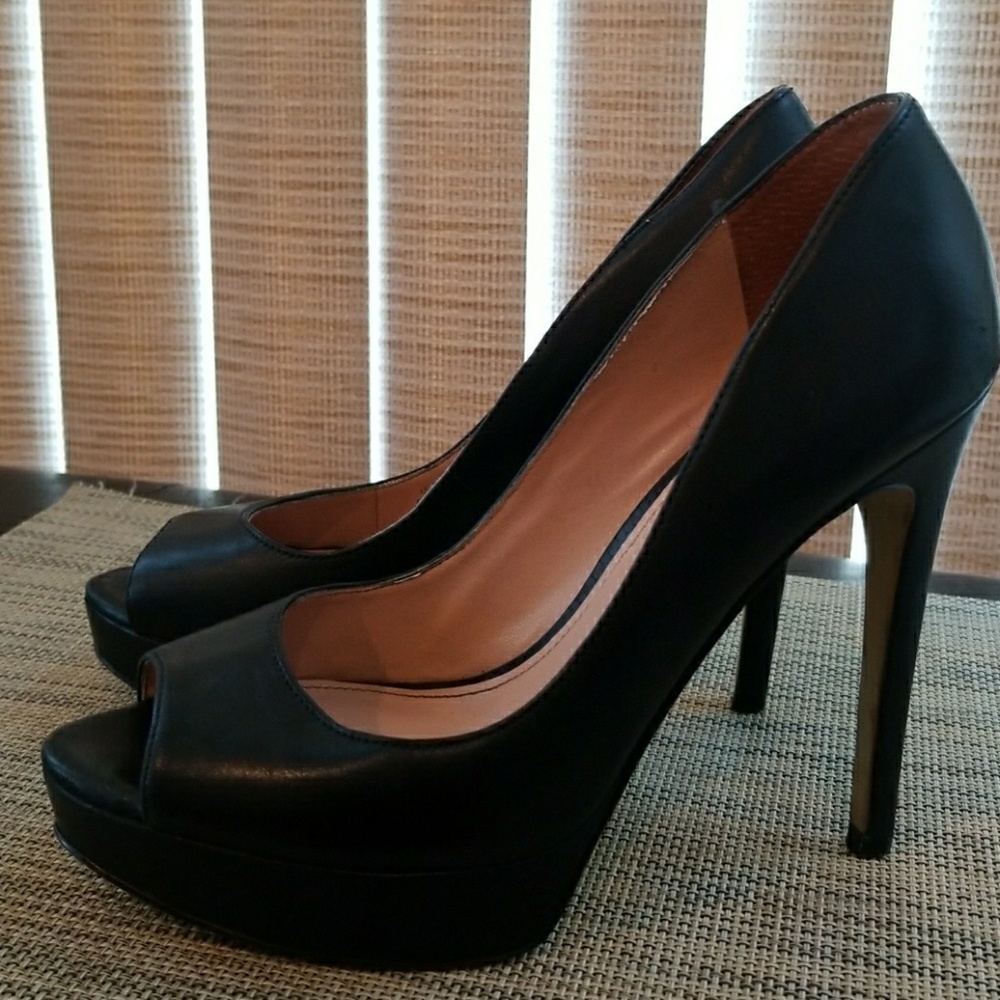 Enzo Angiolini Black Peep Toe Pumps